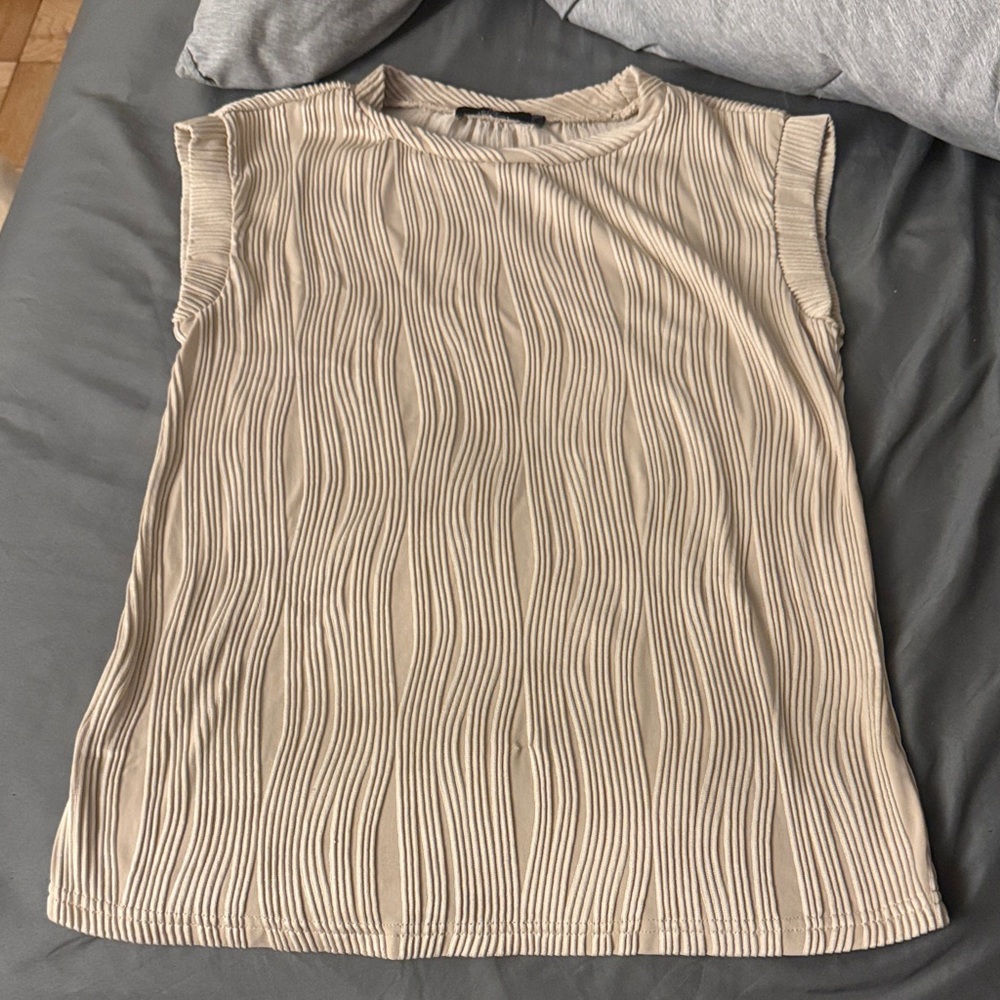 Beige Sleeveless Women's Top